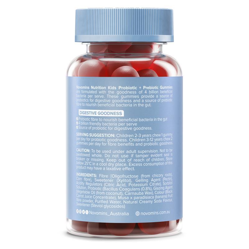 Novomins Kids Probiotic + Prebiotic 60 Gummies