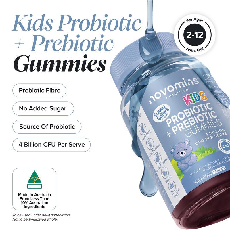 Novomins Kids Probiotic + Prebiotic 60 Gummies