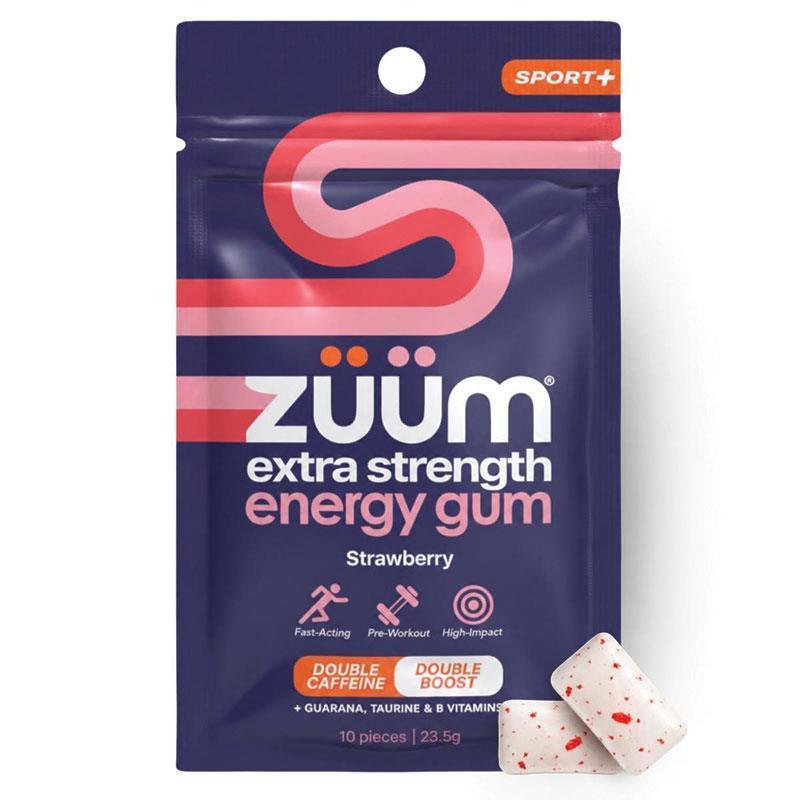 Zuum Energy Chewing Gum Sport Strawberry 10 Pieces