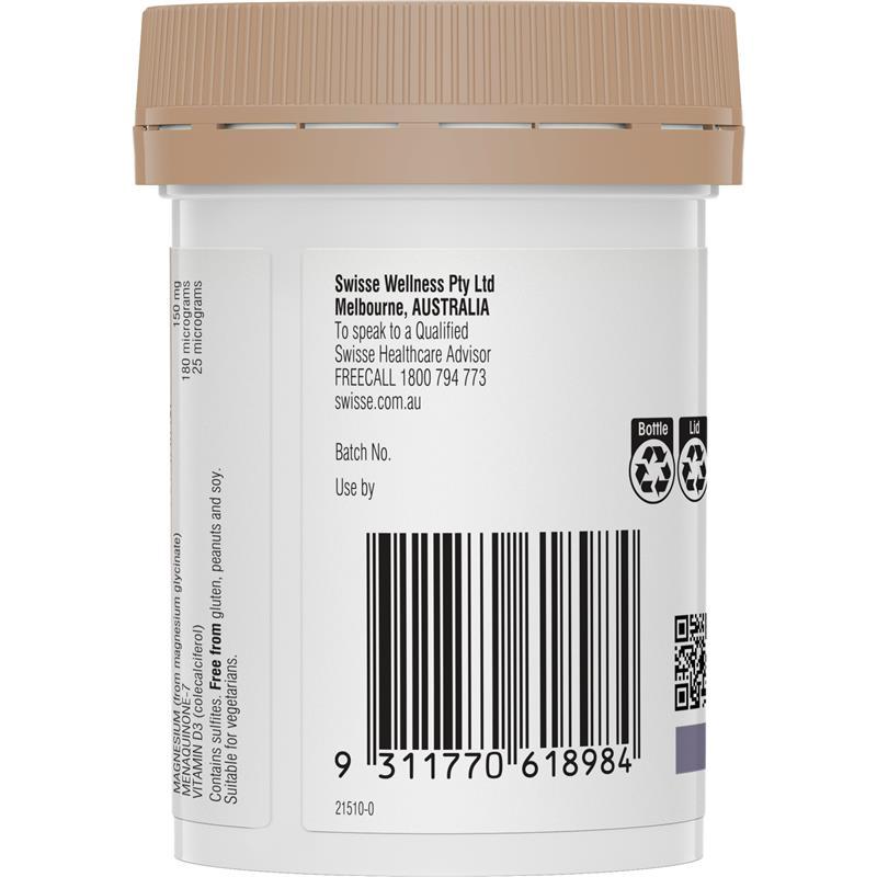 Swisse Ultiboost Magnesium Glycinate + K2 + D3 60 Tablets