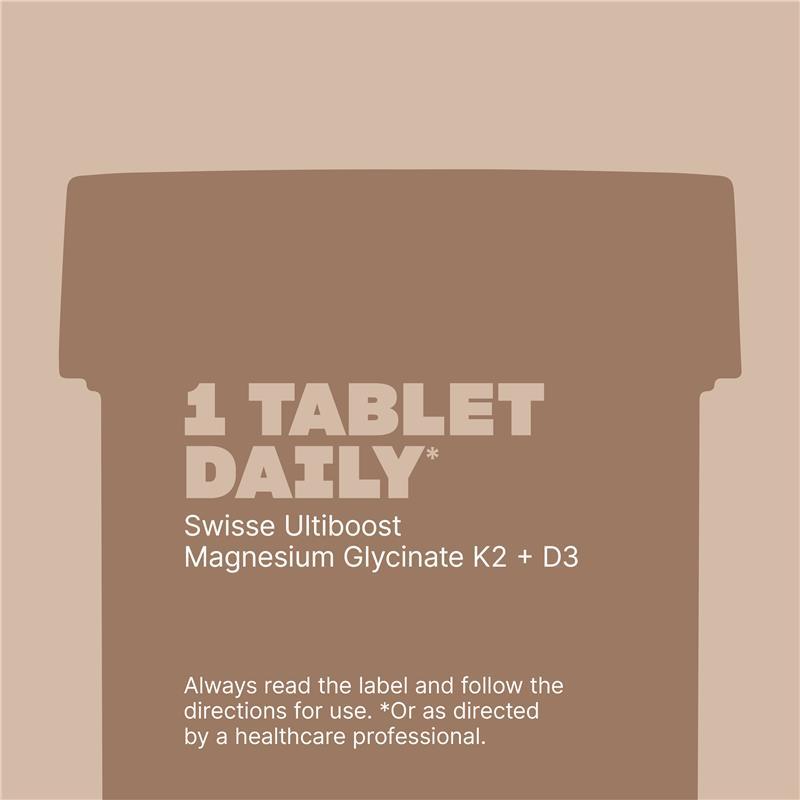 Swisse Ultiboost Magnesium Glycinate + K2 + D3 60 Tablets