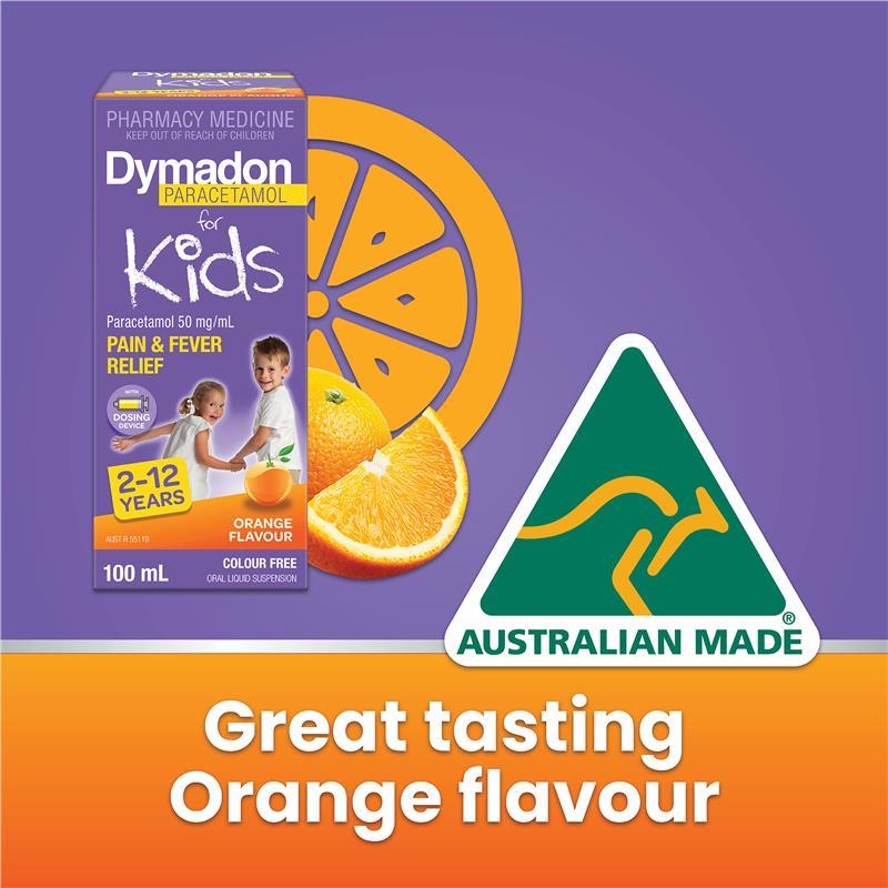 Dymadon for Kids Orange 2 years - 12 years 200mL