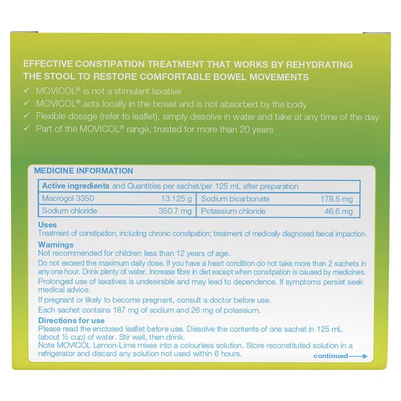 Movicol Adult Lemon Lime 30 Sachets