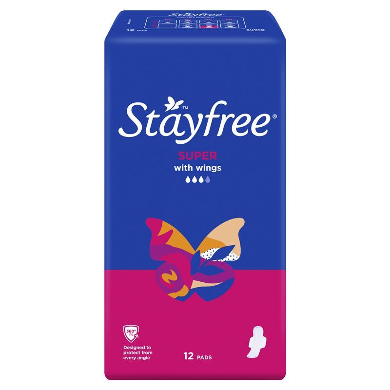 Stayfree Super Pads With Wings 12 Pack