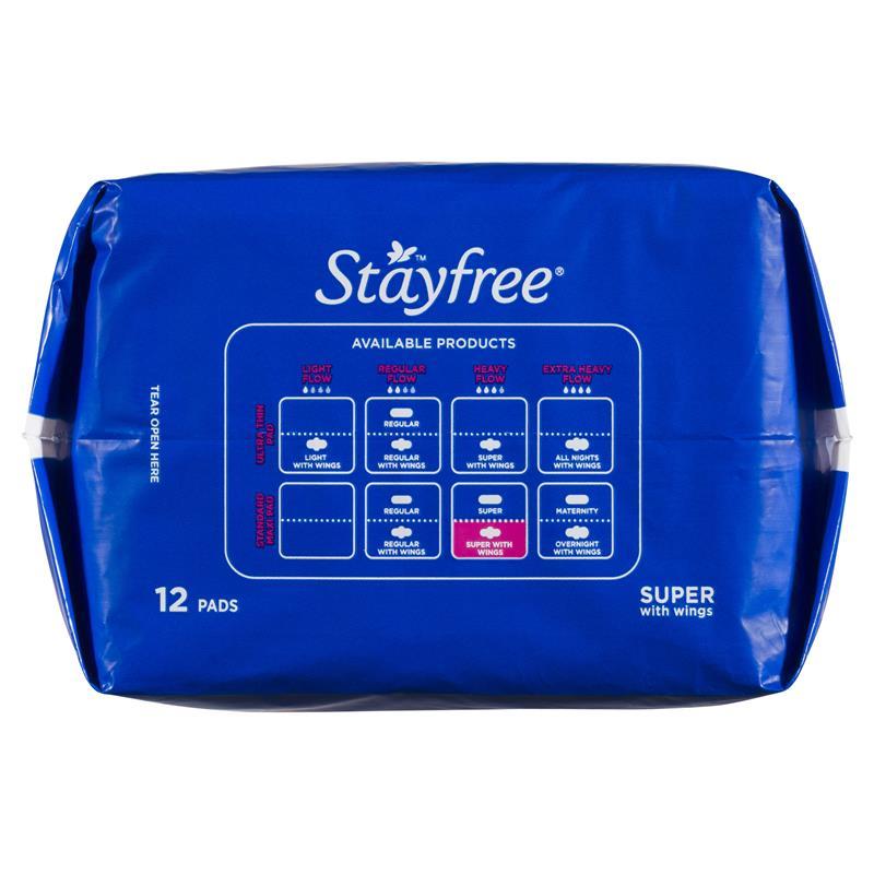 Stayfree Super Pads With Wings 12 Pack