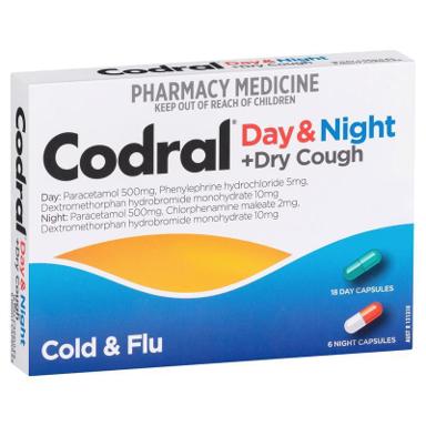 Buy Codral Cold & Flu + Cough Day & Night 24 Capsules online at Chemist ...