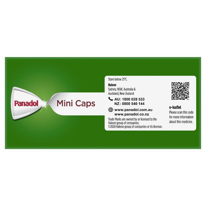 Panadol Paracetamol Pain Relief Mini Capsules 48 Capsules