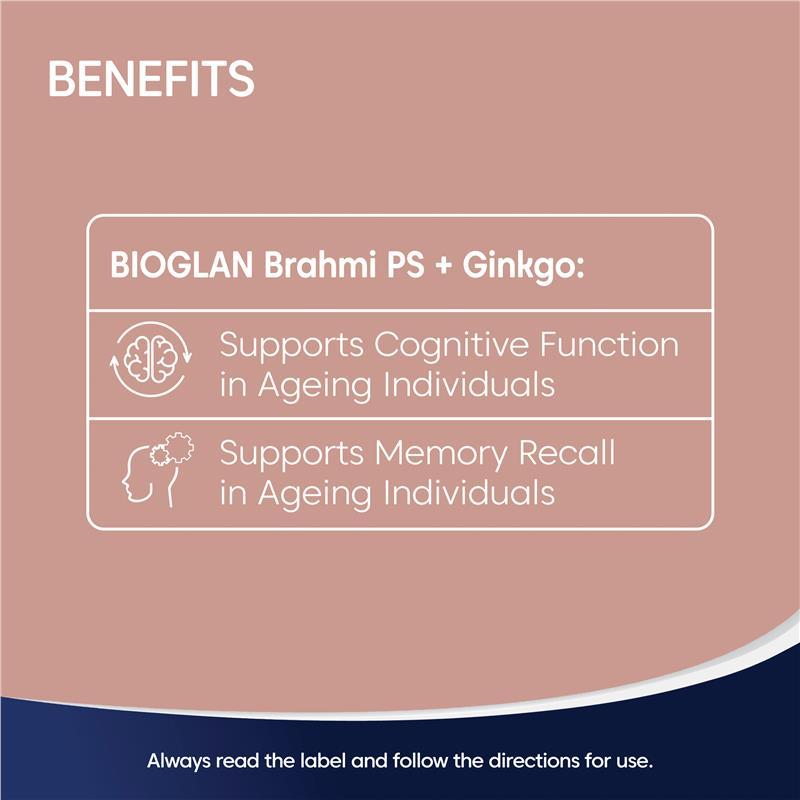 Bioglan Brahmi + PS + Ginkgo Focus 50 Capsules