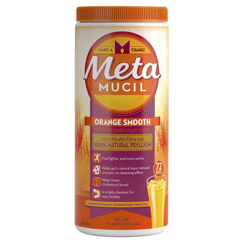 Metamucil Fibre Supplement Smooth Orange 72 Dose 425g