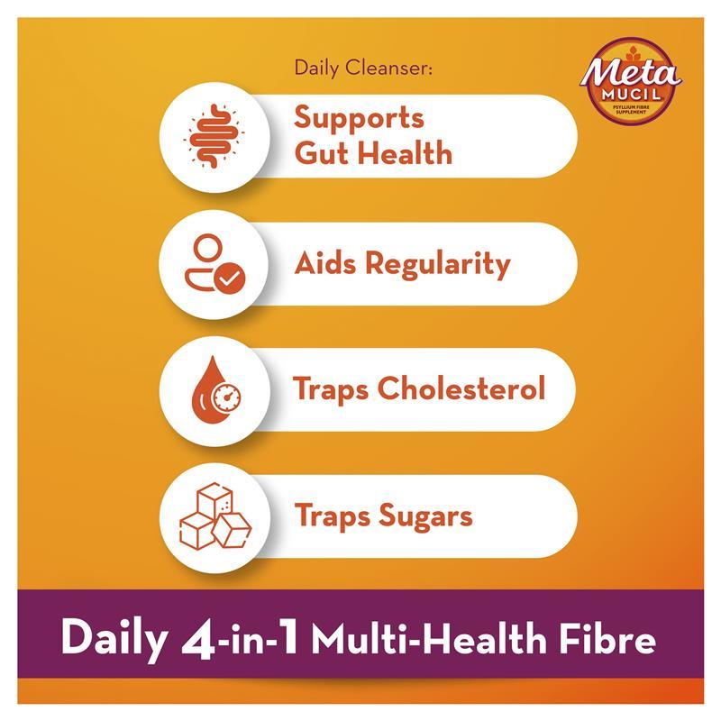 Metamucil Fibre Supplement Smooth Orange 72 Dose 425g