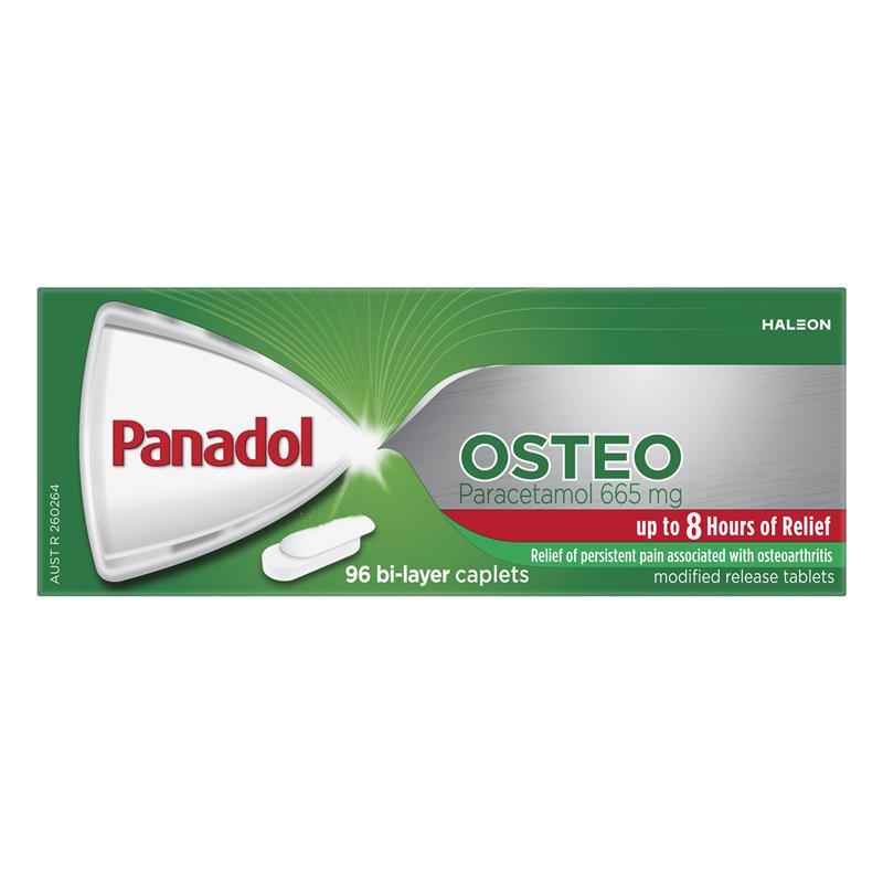 Panadol Osteo Paracetamol Pain Relief 665mg 96 Caplets (S3)