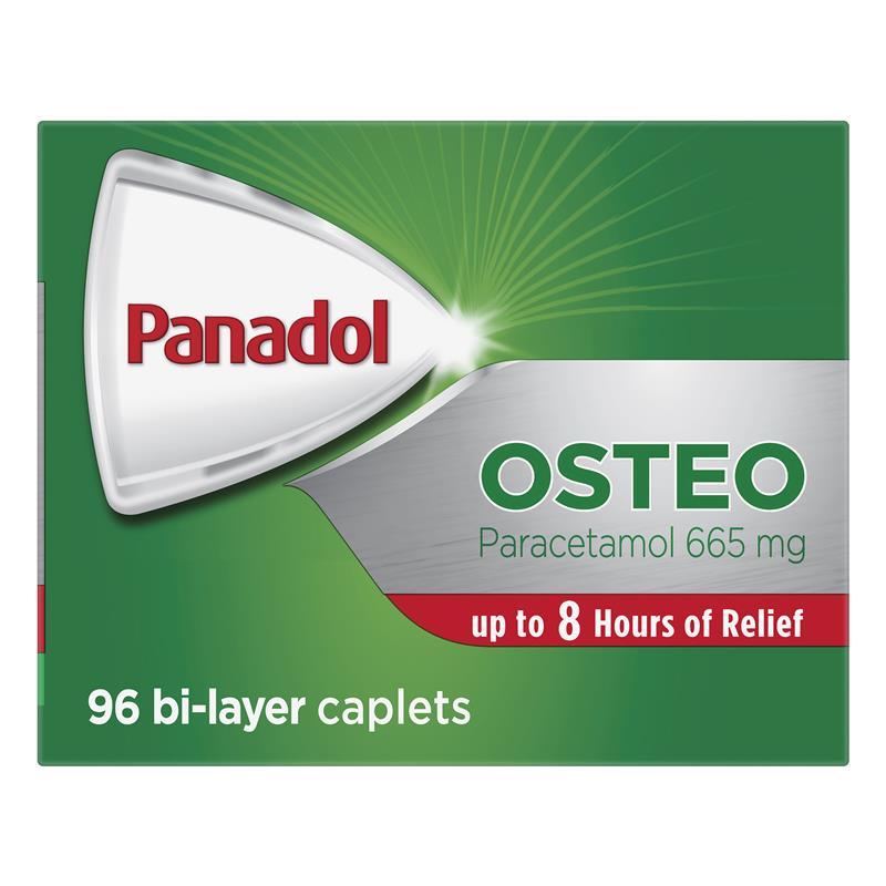 Panadol Osteo Paracetamol Pain Relief 665mg 96 Caplets (S3)