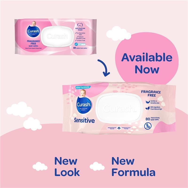 Curash Baby Sensitive Wipes 80 Pack
