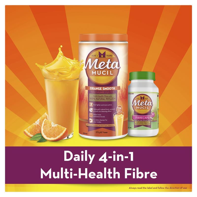 Metamucil Fibre Supplement Smooth Texture Lemon-Lime Flavour 72 doses 425g