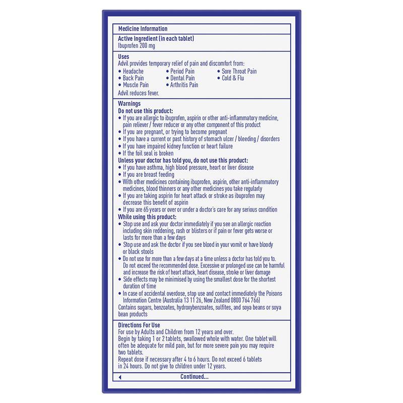 Advil Ibuprofen Pain Relief 24 Tablets