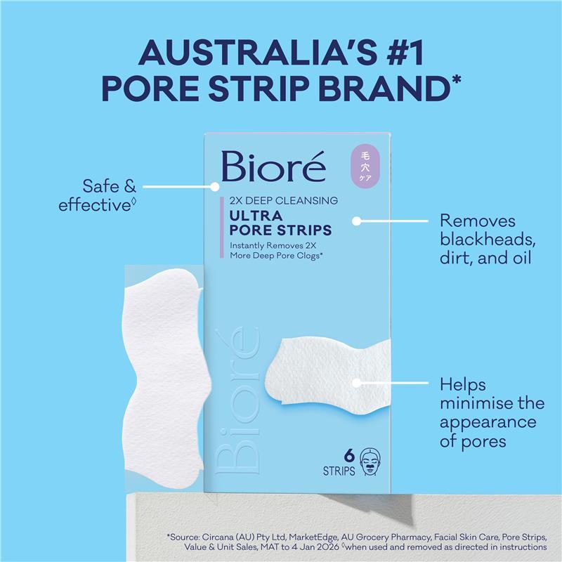 Biore Witch Hazel Ultra Deep Cleansing Pore Strips 6 Pack