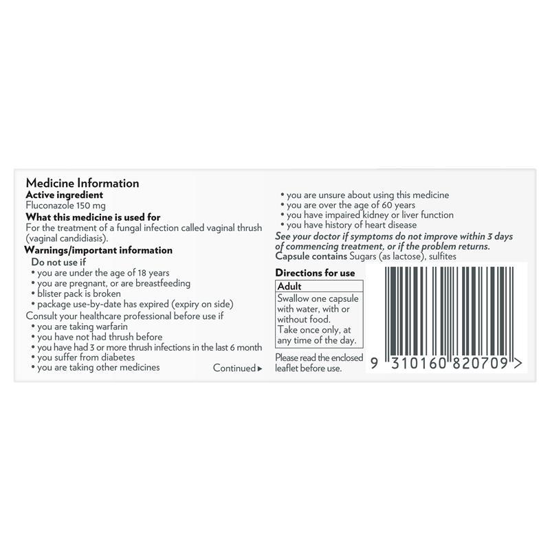 Canesoral Thrush Treatment 150mg Capsule 1 - Fluconazole (S3)