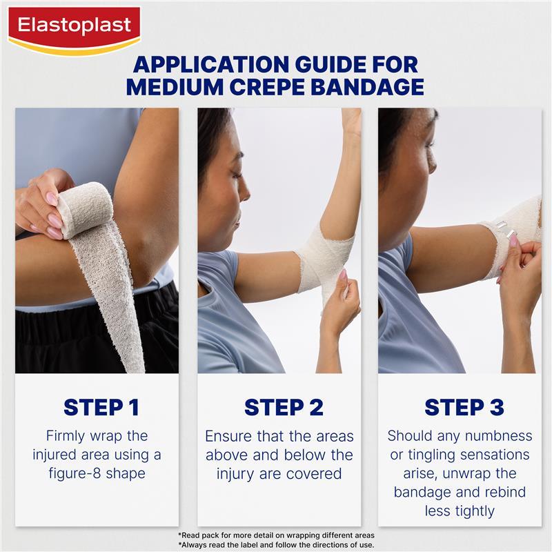 Elastoplast Medium Weight Crepe Bandage 10cm x 1.6m