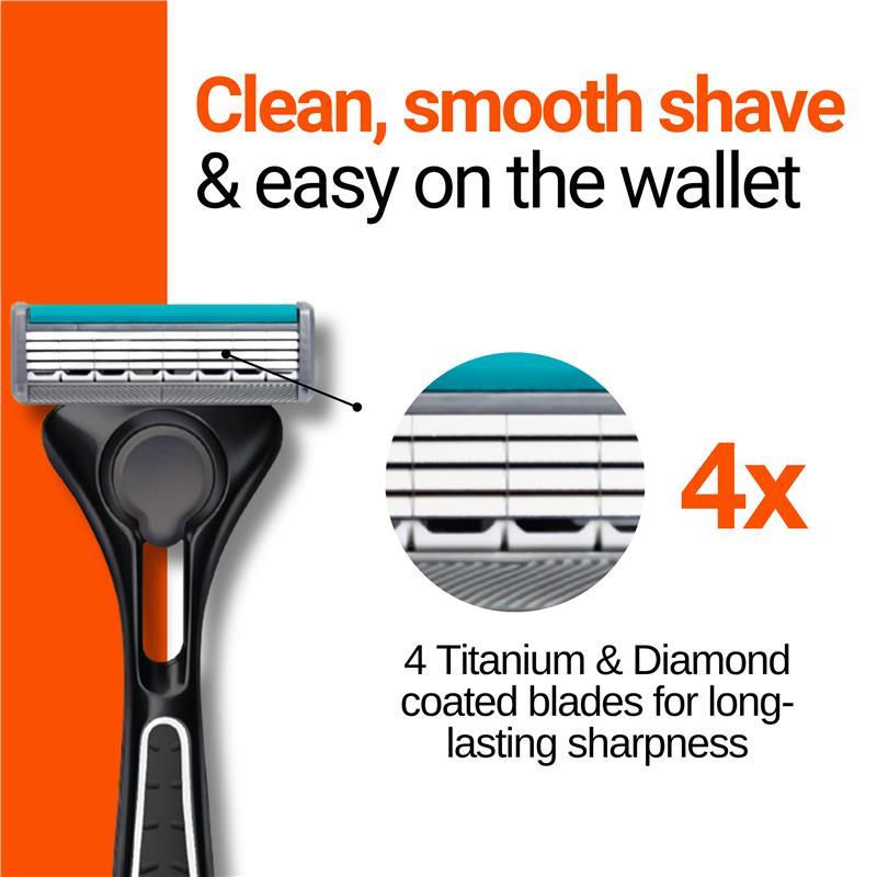 Schick Quattro 4 Titanium Mens Refill Razor Blades 4pk