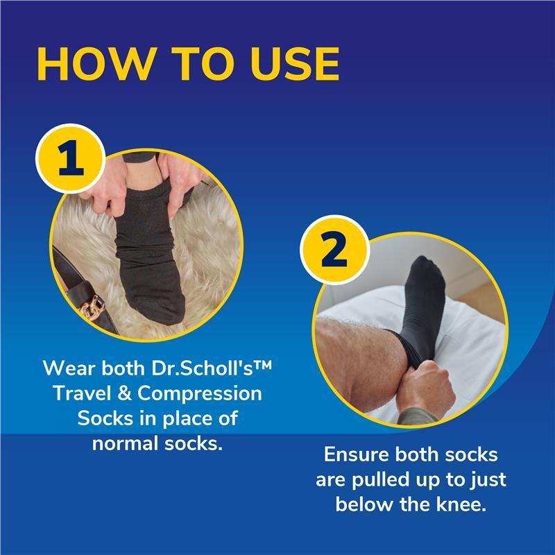 Dr.Scholls Travel and Compression Socks Black Small