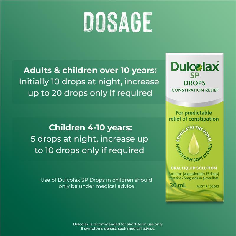 Dulcolax Laxatives Liquid SP Drops for Constipation Relief 30mL