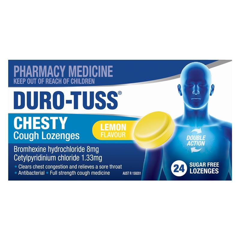 DURO-TUSS Chesty Cough Lozenges Lemon 24 Lozenges