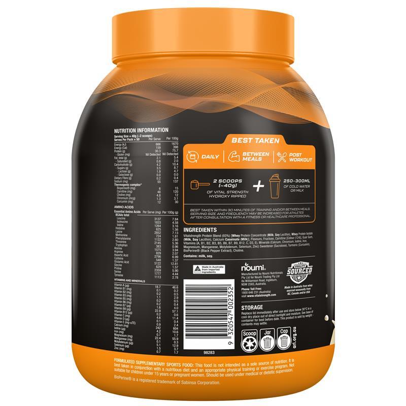 Vital Strength Hydroxy Ripped Thermogenic Protein Powder Vanilla 2kg