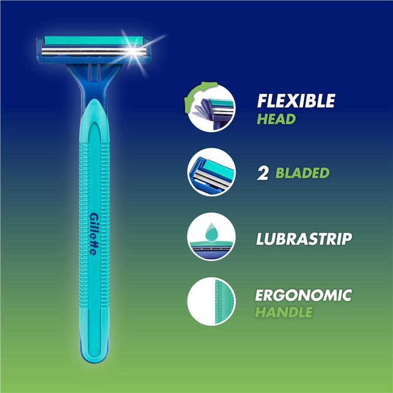 Buy Gillette Disposable Razors Blue II Plus 5 Pack Pivot online at ...