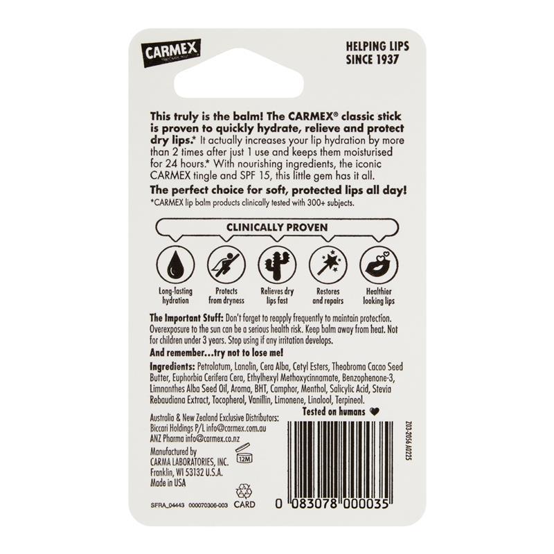 Carmex Lip Balm Original Click Stick SPF15 4.25g