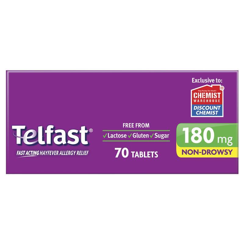 Telfast Hayfever Allergy Tablets 180mg 70 Pack