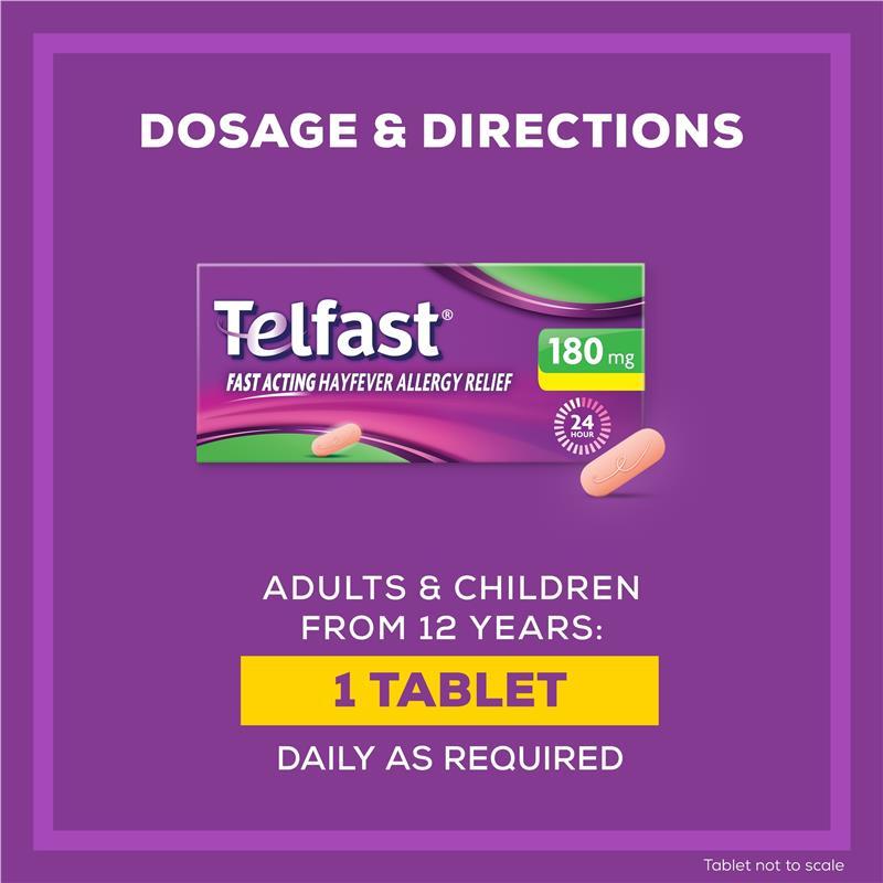 Telfast Hayfever Allergy Tablets 180mg 70 Pack