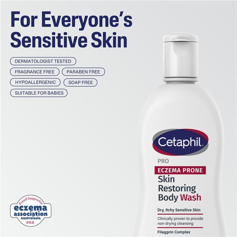 Cetaphil Pro Eczema Prone Skin Restoring Body Wash 295ml