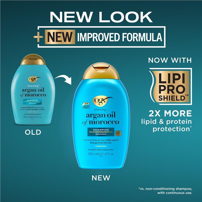 Ogx Renewing + Repairing & Shine Argan Oil of Morocco Shampoo For Dry & Damaged Hair 385mL