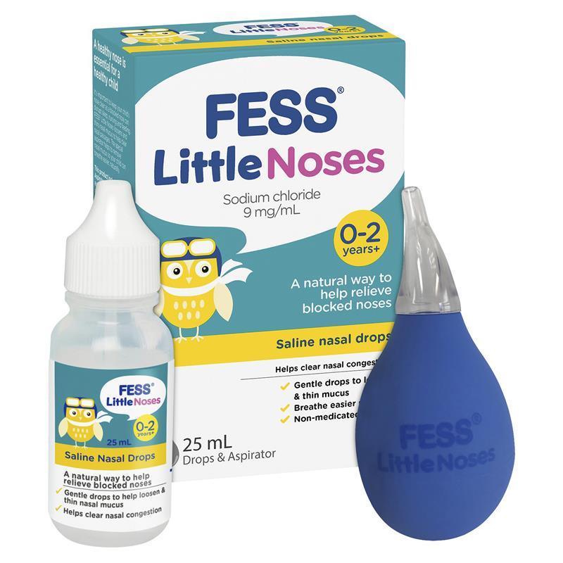 Fess Little Noses Saline Nose Drops +Aspirator 25ml