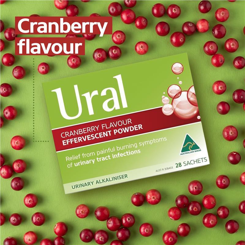 Ural Effervescent Powder Cranberry 28 Sachets