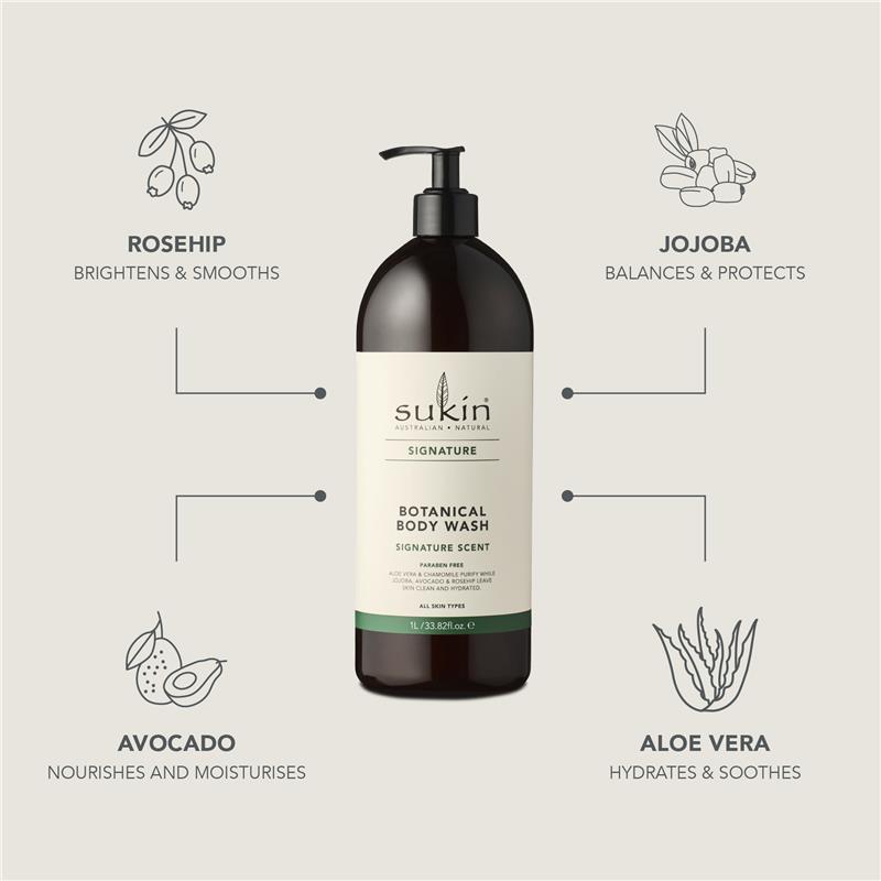 Sukin Signature Botanical Body Wash Pump 1 Litre