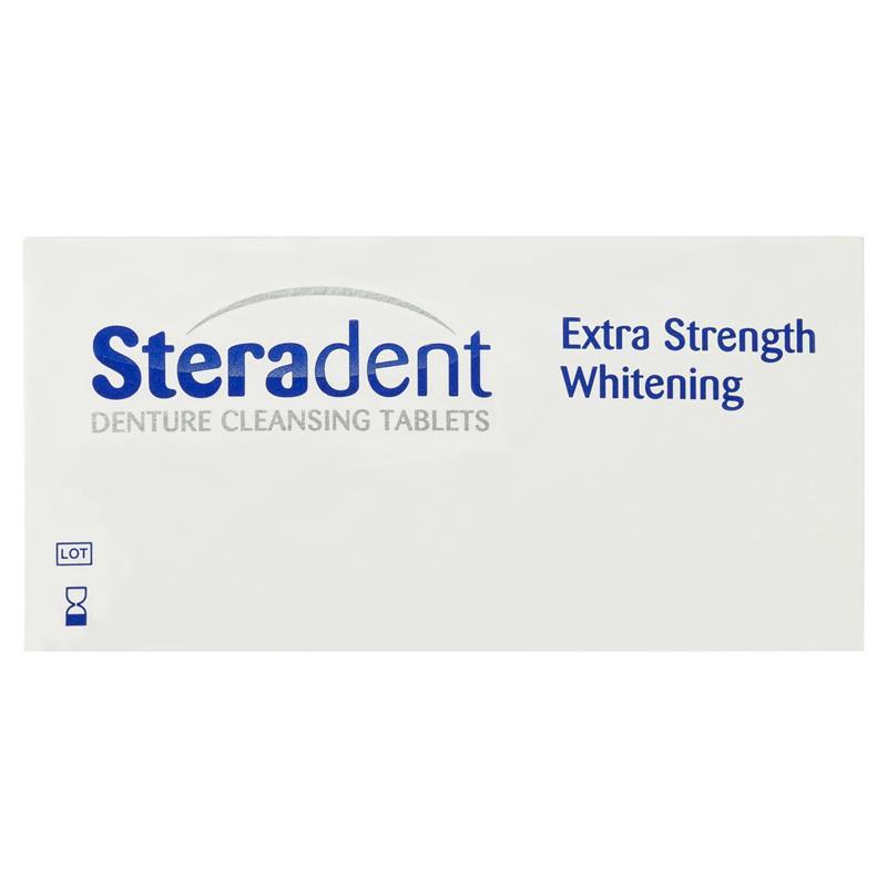 Steradent Extra Strength Denture Care Cleansing Tablets Whitening 48 pack