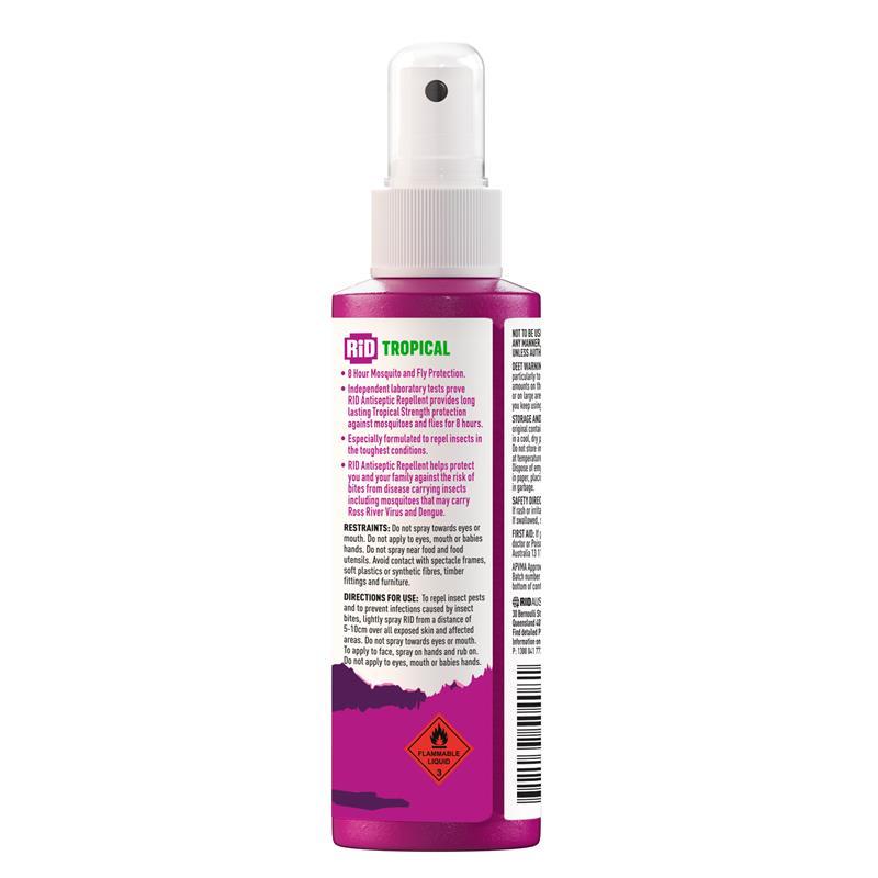 Rid Tropical Strength Antiseptic Insect Repellent Pump Spray 100ml