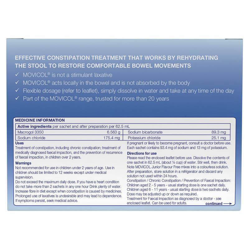 Movicol Junior Flavour Free 30 Sachets