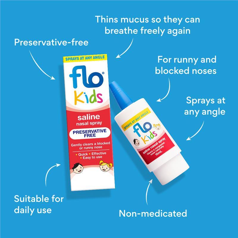 FLO Kids Saline Nasal Spray 15ml