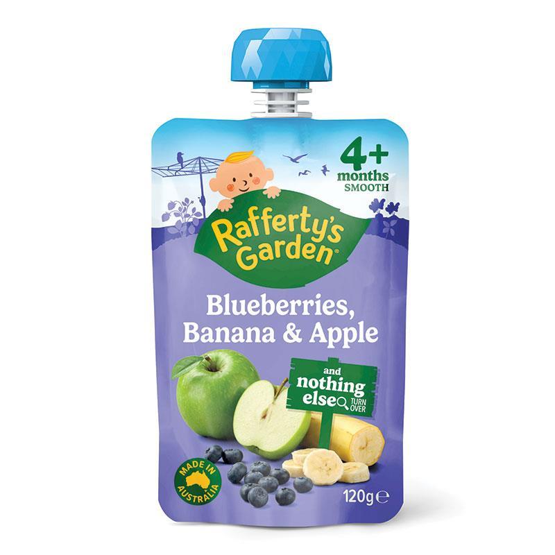 Raffertys Garden 4 Months Blueberry Banana & Apple 120g