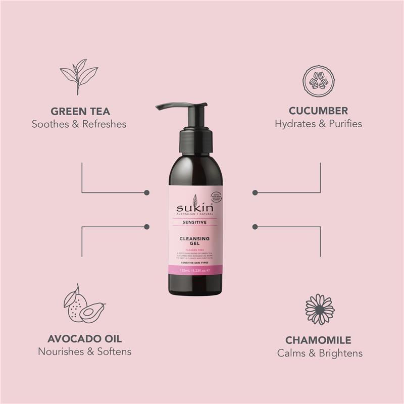 Sukin Sensitive Cleansing Gel 125ml Pump