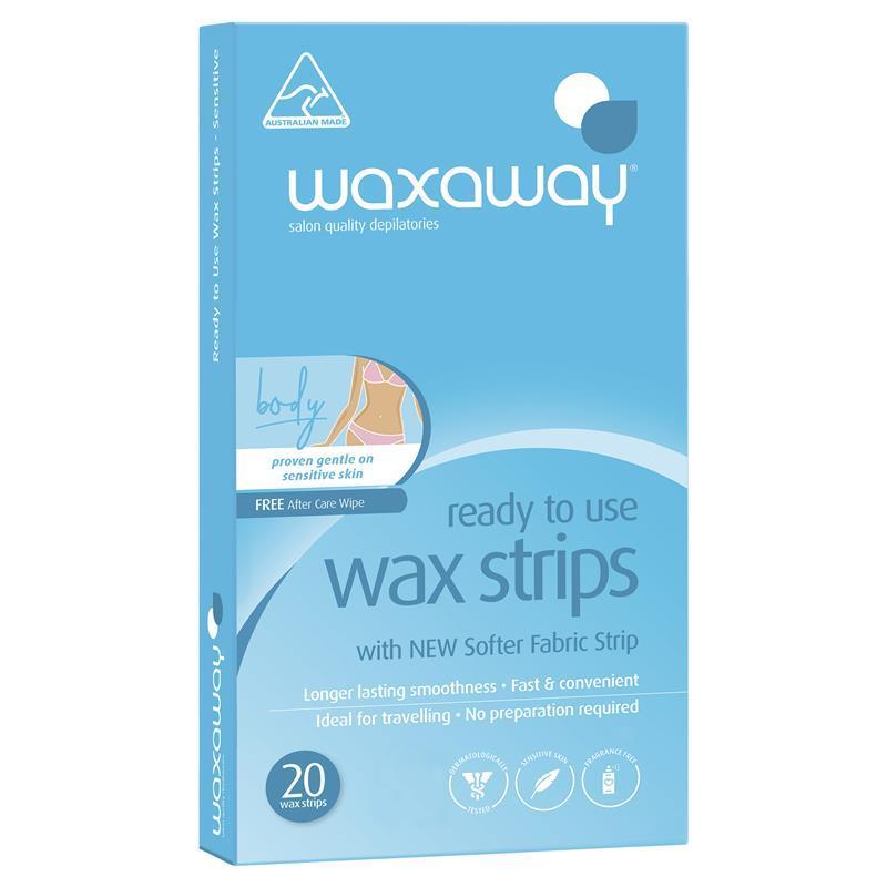 Waxaway Ready To Use Sensitive Wax Body 20 Strips