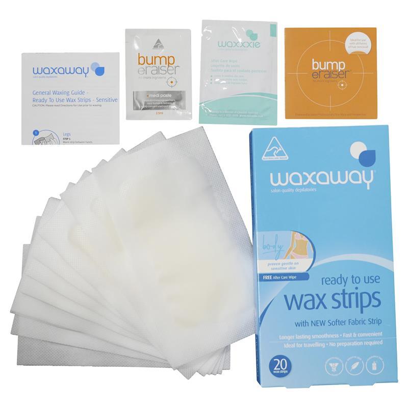 Waxaway Ready To Use Sensitive Wax Body 20 Strips