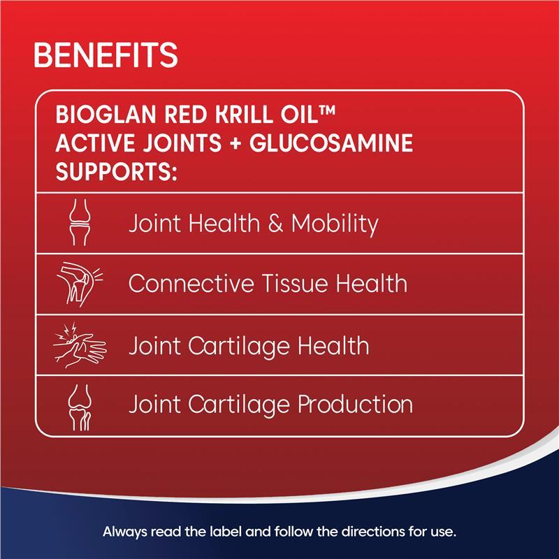 Bioglan Red Krill Oil Active Joints 60 Soft Capsules