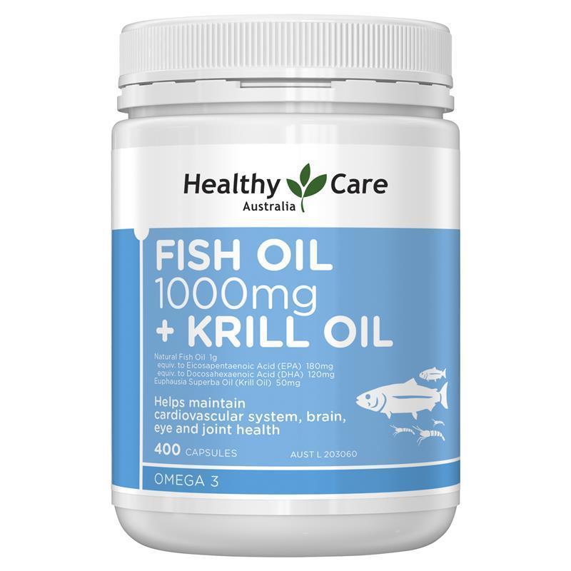 Healthy Care Fish Oil 1000mg and Krill 400 Capsules