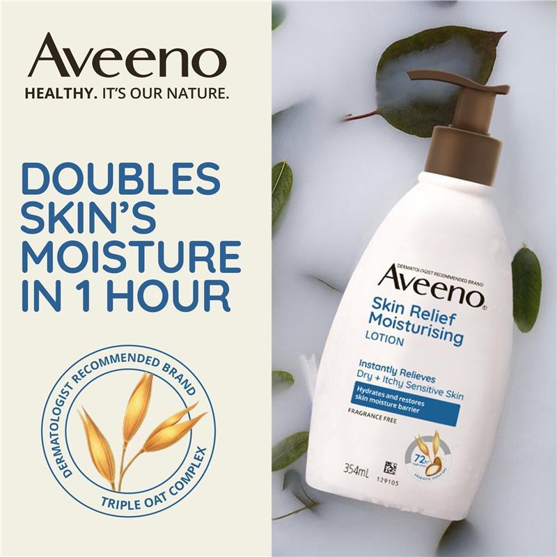 Aveeno Skin Relief Fragrance Free Moisturising Body Lotion 354mL