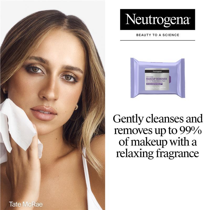 Neutrogena Night Calming Makeup Remover Cleansing Towelettes Wipes 25 Pack