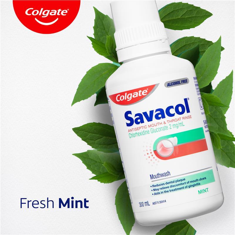 Colgate Savacol Alcohol Free Antiseptic Mouthwash 300mL