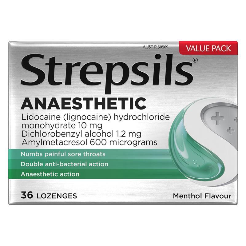 Strepsils Anaesthetic Menthol 36 Lozenges